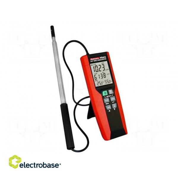 Thermoanemometer | LCD | Velocity measuring range: 0÷25m/s | ±3.5%