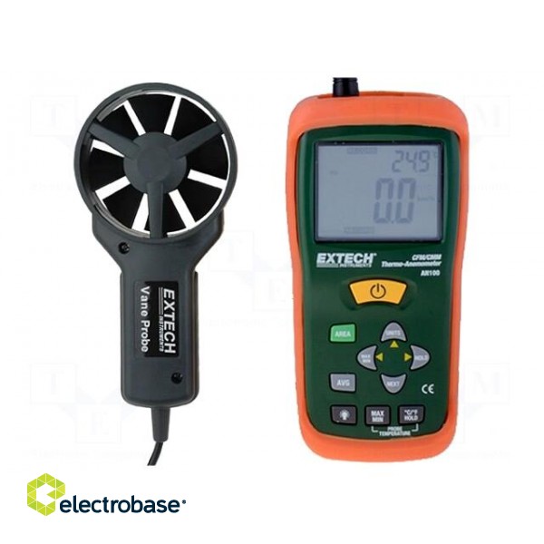 Thermoanemometer | LCD | 0,4÷30m/s | -10÷60°C | Equipment: batteries