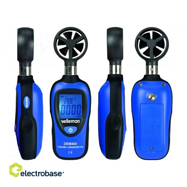 Thermoanemometer | LCD | 3 digit | Vel.measur.resol: 0.1m/s фото 2