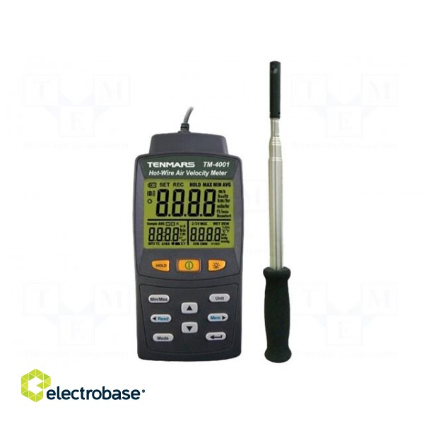 Thermoanemometer | LCD | Velocity measuring range: 0÷25m/s | ±3.5%