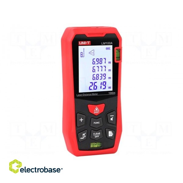 Distance meter | LCD 2" | 100m | Meas.accur: ±2mm | Resol: 0,001m фото 3