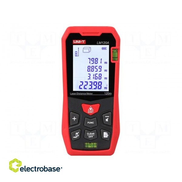 Distance meter | LCD 2" | 120m | Meas.accur: ±2mm | Resol: 0,001m фото 1