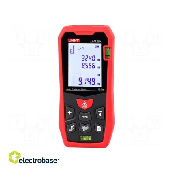 Distance meter | LCD 2" | 120m | Meas.accur: ±2mm | Resol: 0,001m фото 2