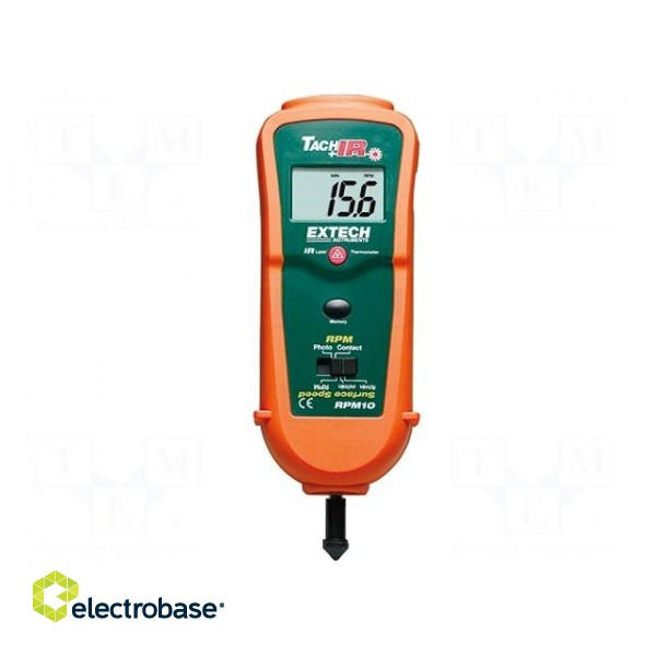 Tachometer | LCD | 5 digits (9999) | 16mm | Temp.(IR): -20÷315°C | 300g
