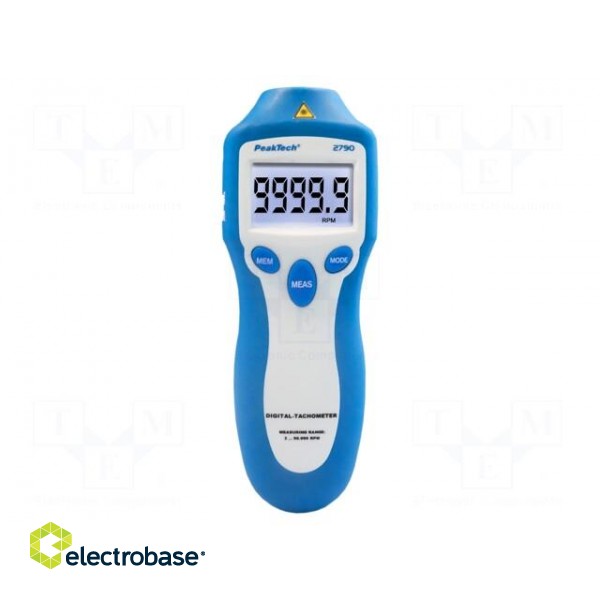 Tachometer | LCD | 5 digits | 2÷99999rpm | 0.05% | Resol: 0,1rpm