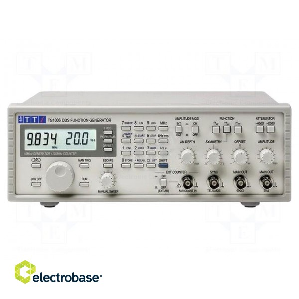 Generator: function | 10MHz | 1mHz÷10MHz (sinus waveform) | LCD