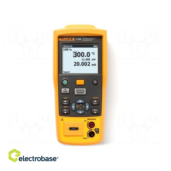 Meter: calibrator | thermocouple | VDC: -10÷75mV | I DC: 0÷24mA