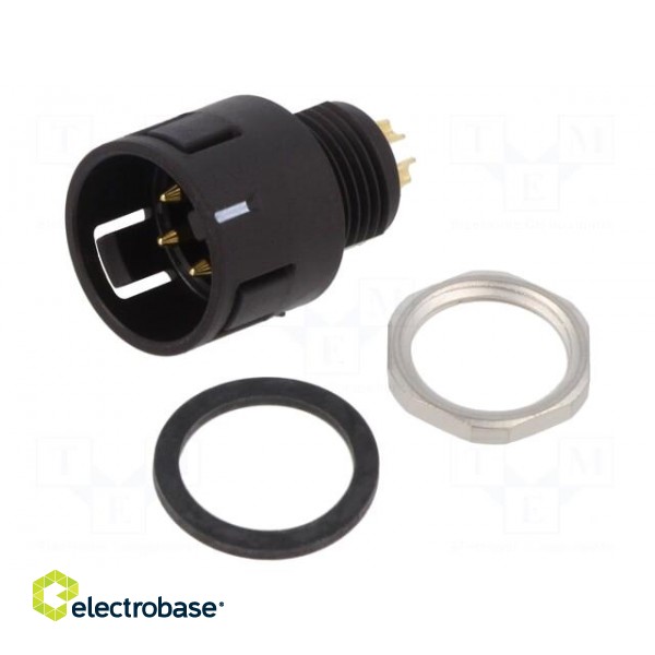 Connector: circular | 720 | 125V | PIN: 5 | socket | male | soldering | 5A