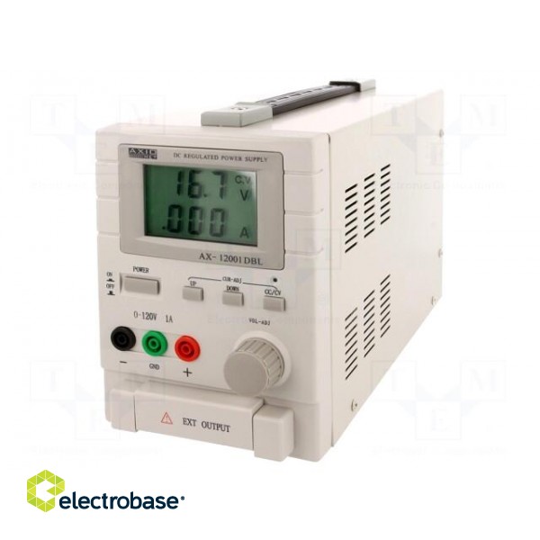 Power supply: laboratory | single-channel | 0÷120VDC | 0÷1A | Plug: EU image 1