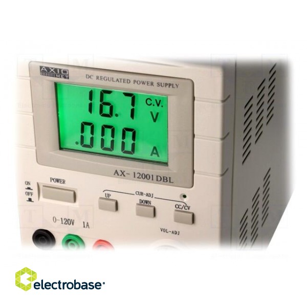 Power supply: laboratory | single-channel | 0÷120VDC | 0÷1A | Plug: EU image 2