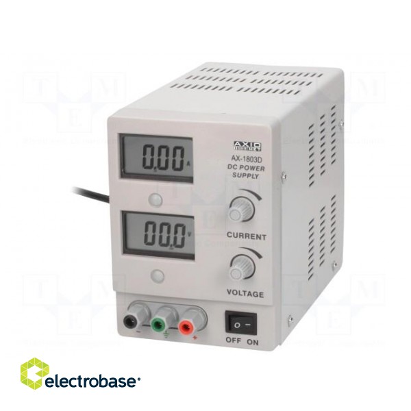 Power supply: laboratory | single-channel,linear | 0÷18VDC | 0÷3A