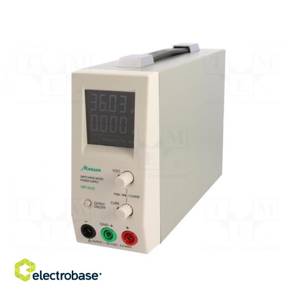 Power supply: laboratory | switched-mode,single-channel | 1÷36VDC image 1