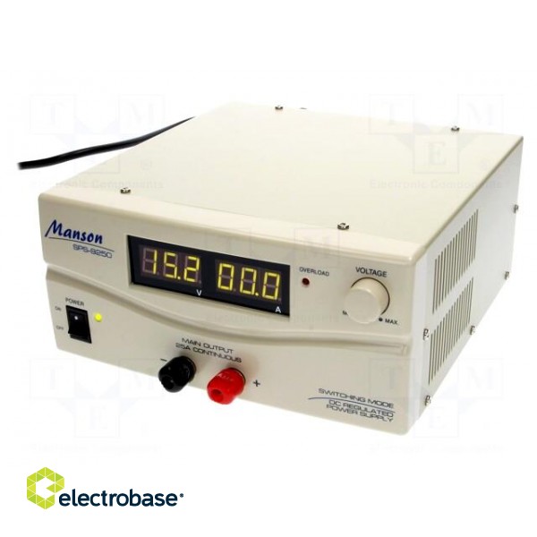 Power supply: laboratory | Channels: 1 | 3÷15VDC | 25A | Plug: EU image 1