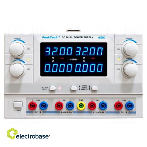 Power supply: laboratory | adjustable,multi-channel | 0÷30VDC
