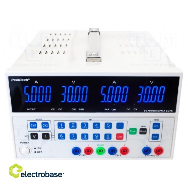 Power supply: laboratory | adjustable,multi-channel | 0÷30VDC