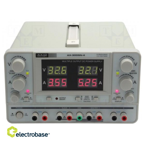 Power supply: laboratory | linear,multi-channel | 0÷30VDC | 0÷5A image 2