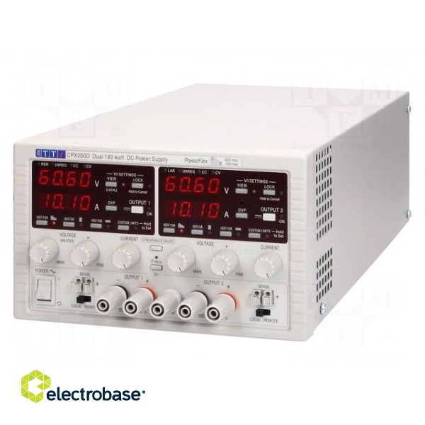 Power supply: laboratory | Channels: 2 | 0÷60VDC | 0÷10A | 0÷60VDC image 1