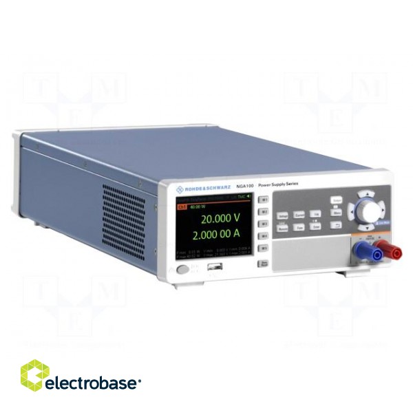 Power supply: programmable laboratory | Ch: 1 | 0÷100VDC | 0÷2A | 40W image 1