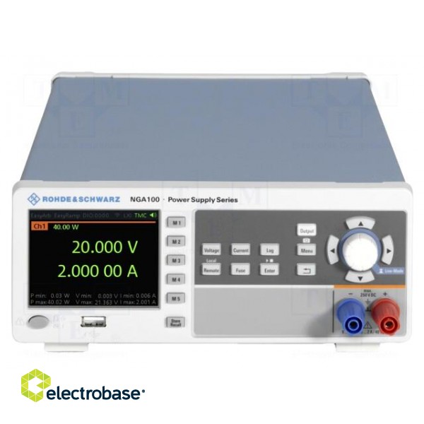Power supply: programmable laboratory | Ch: 1 | 0÷100VDC | 0÷2A | 40W фото 3