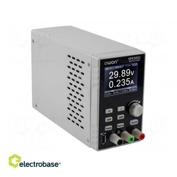 Power supply: programmable laboratory | Ch: 1 | 0÷30VDC | 0÷5A | 150W image 3