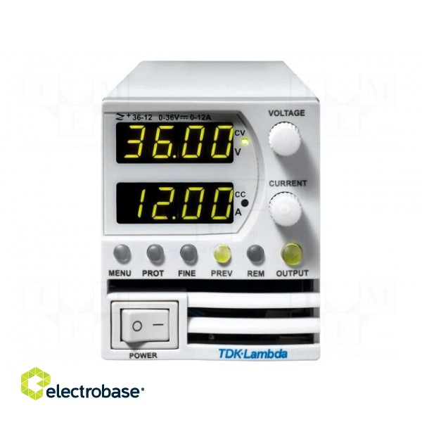 Power supply: programmable laboratory | Ch: 1 | 0÷36VDC | 0÷6A | 216W фото 1