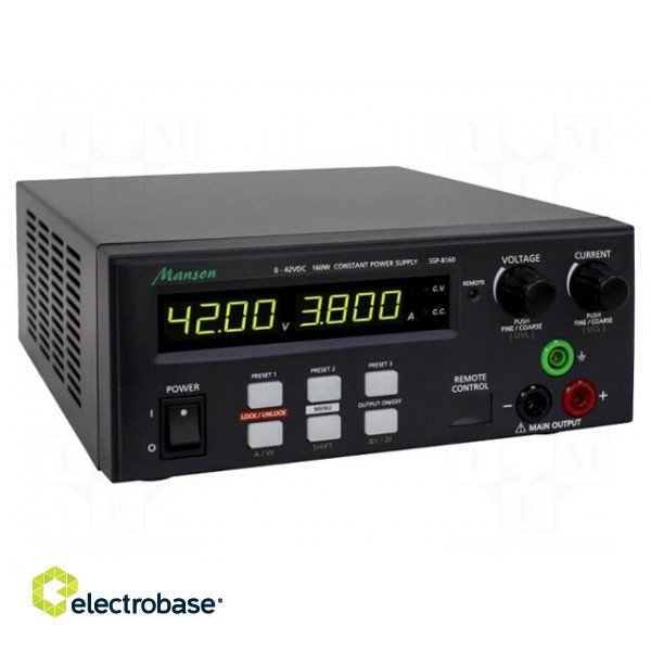 Power supply: programmable laboratory | Channels: 1 | 0÷42VDC