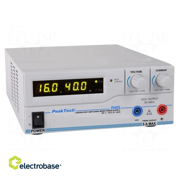 Power supply: programmable laboratory | Ch: 1 | 1÷16VDC | 0÷40A | 640W