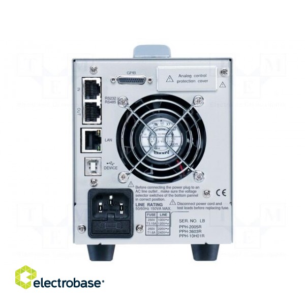 Power supply: programmable laboratory | Ch: 1 | 20VDC | 2A | 40W | rack фото 2