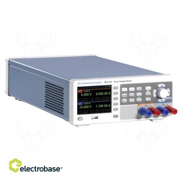 Power supply: programmable laboratory | Ch: 2 | 0÷100VDC | 0÷2A | 0÷2A image 1