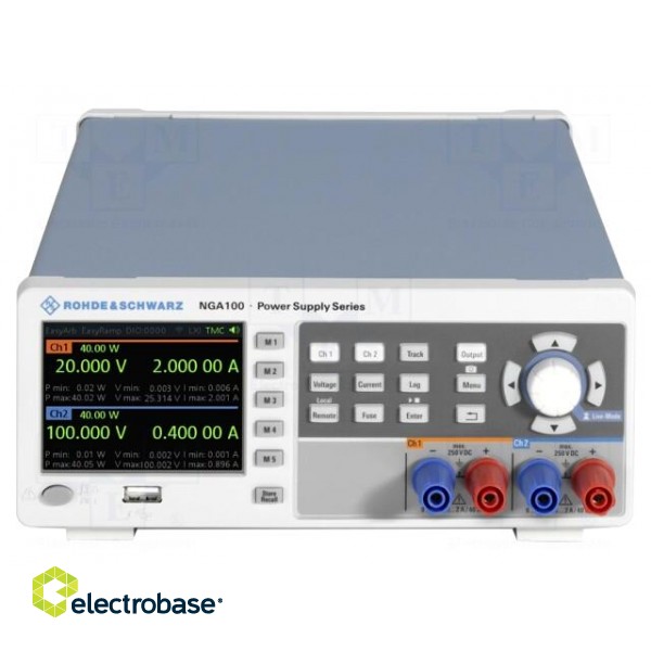 Power supply: programmable laboratory | Ch: 2 | 0÷100VDC | 0÷2A | 0÷2A image 3