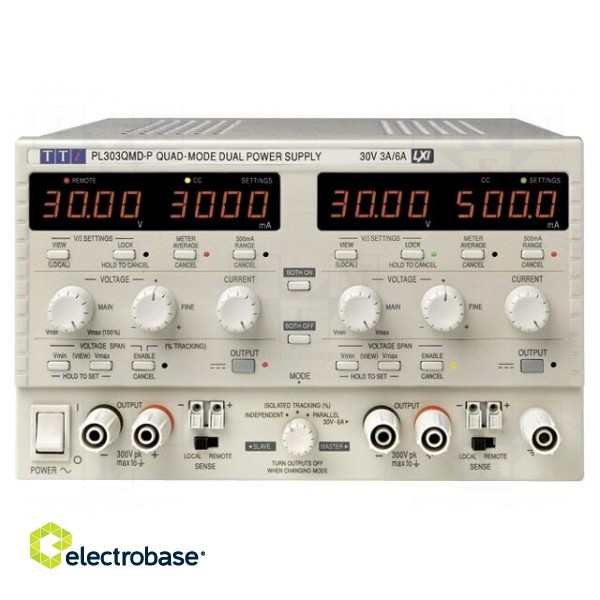Power supply: programmable laboratory | Ch: 2 | 0÷30VDC | 0÷3A | 0÷3A