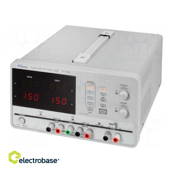 Power supply: programmable laboratory | Ch: 3 | 0÷30VDC | 0÷5A | 0÷5A