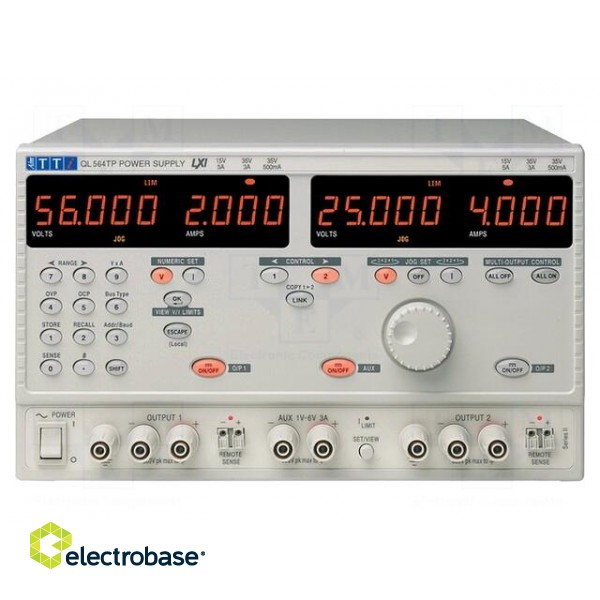 Power supply: programmable laboratory | Ch: 3 | 0÷56VDC | 0÷4A | 0÷4A