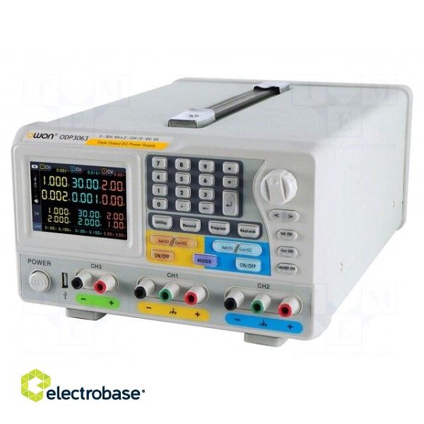 Power supply: programmable laboratory | Ch: 3 | 0÷30VDC | 0÷6A | 0÷6A image 4