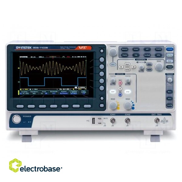 Oscilloscope: digital | Ch: 2 | 100MHz | 1Gsps | 10Mpts | colour,LCD 7"