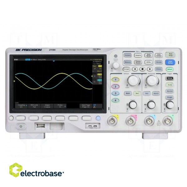 Oscilloscope: digital | Ch: 4 | 100MHz | 1Gsps | 14Mpts/ch | LCD TFT 7"