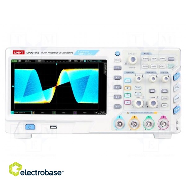 Oscilloscope: digital | Ch: 4 | 100MHz | 1Gsps | 56Mpts | LCD TFT 8" paveikslėlis 1