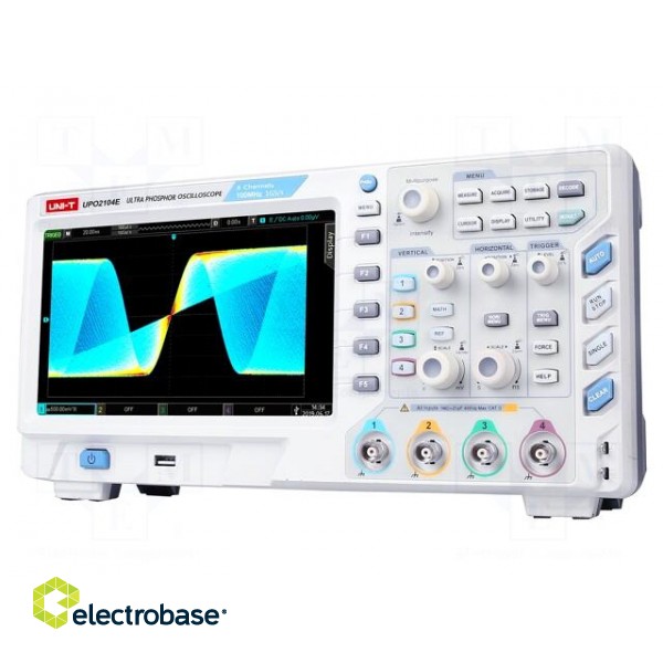 Oscilloscope: digital | Ch: 4 | 100MHz | 1Gsps | 56Mpts | LCD TFT 8" paveikslėlis 3
