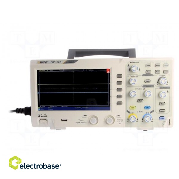 Oscilloscope: digital | Ch: 2 | 20MHz | 100Msps | 10kpts | LCD 7" | SDS paveikslėlis 3