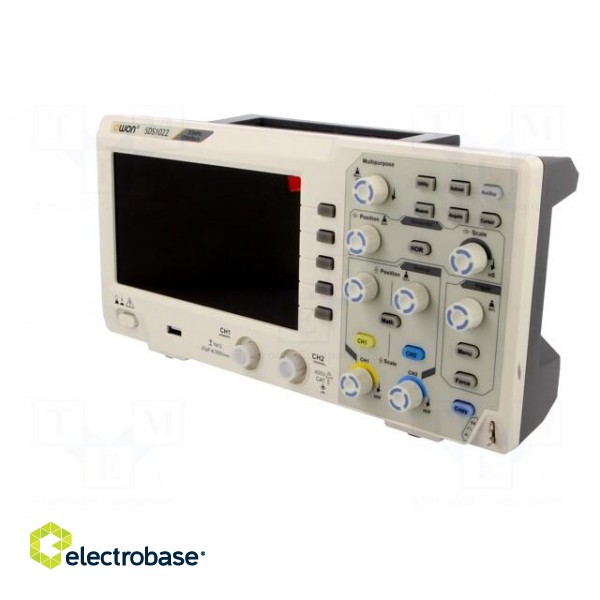 Oscilloscope: digital | Ch: 2 | 20MHz | 100Msps | 10kpts | LCD 7" | SDS paveikslėlis 6