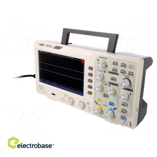 Oscilloscope: digital | Ch: 2 | 20MHz | 100Msps | 10kpts | LCD 7" | SDS paveikslėlis 1