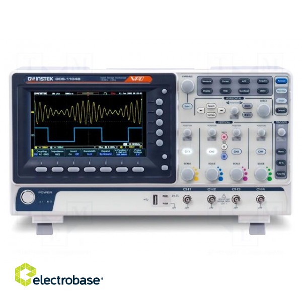 Oscilloscope: digital | Channels: 4 | ≤50MHz | 1Gsps | Rise time: ≤5ns