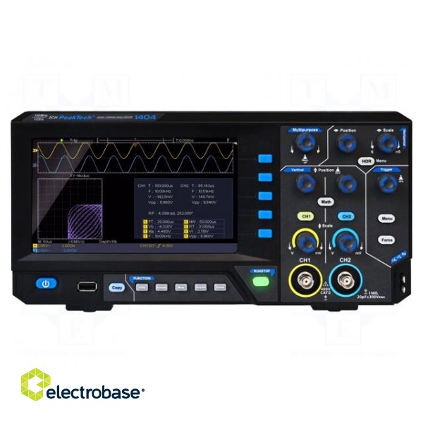 Oscilloscope: digital | DSO | Ch: 2 | 100MHz | 1Gsps | 10kpts | LCD TFT 7"