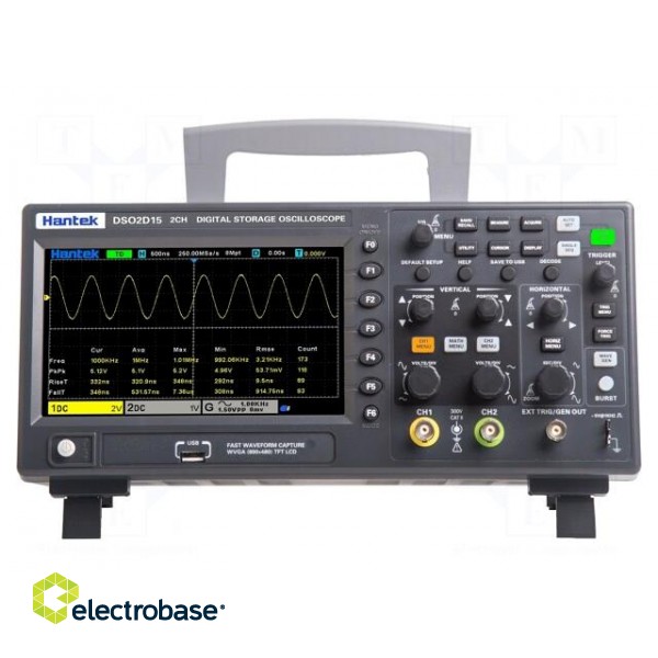 Oscilloscope: digital | DSO | Ch: 2 | 100MHz | 1Gsps | 4Mpts/ch | DSO2000