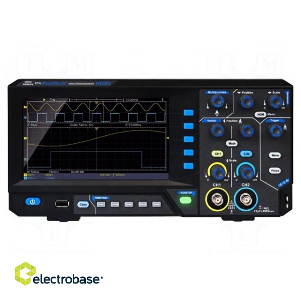 Oscilloscope: digital | DSO | Ch: 2 | 5MHz | 100Msps | 10kpts | LCD TFT 7" paveikslėlis 1