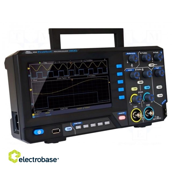 Oscilloscope: digital | DSO | Ch: 2 | 5MHz | 100Msps | 10kpts | LCD TFT 7" image 2