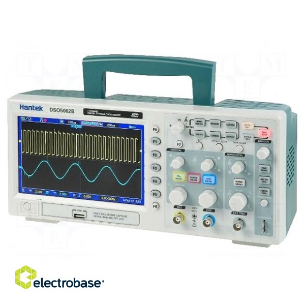 Oscilloscope: digital | DSO | Channels: 2 | ≤60MHz | Rise time: 5,8ns