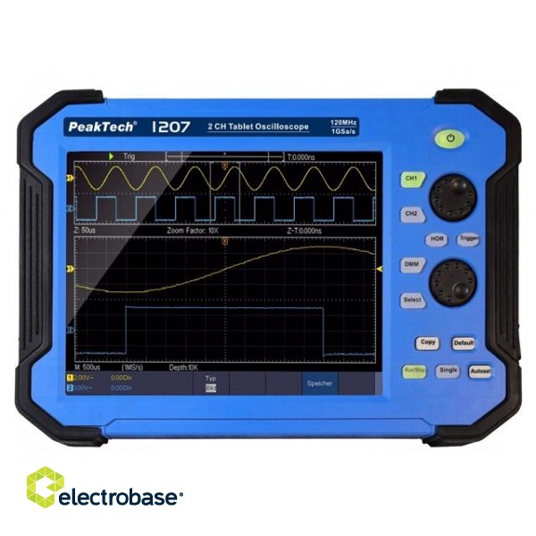 Handheld oscilloscope | 120MHz | 8bit | LCD 8" | Ch: 2 | 1Gsps | 40pts image 1