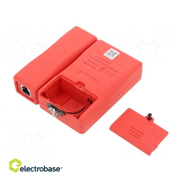 Tester: LAN wiring | Equipment: battery | Display: LED | RJ45,RJ11 paveikslėlis 2
