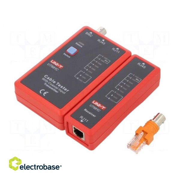 Tester: LAN wiring | Equipment: BNC adapter,battery | Display: LED image 1